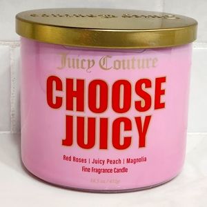 Juicy Couture Candle Choose Juicy 14.5 oz Red Roses, Juicy Peach, Magnolia